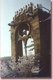 Verschneites Mausoleum/Aussichtsturm - Winteransicht um 1967 